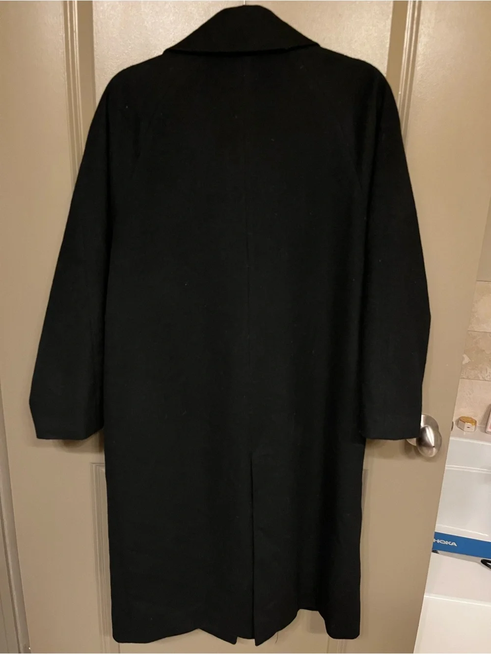 Uniqlo Women's Black Wool Long Trench Coat